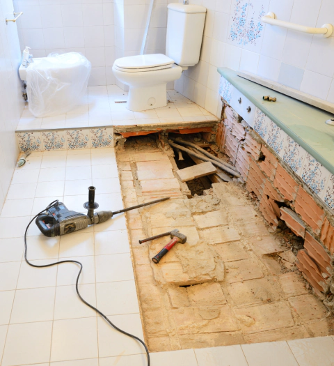 ongoing bathroom remodeling